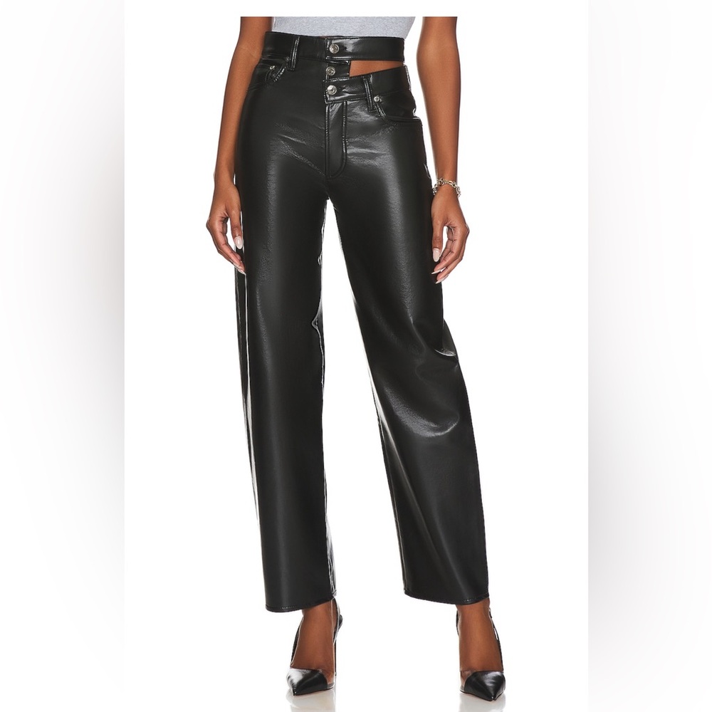 NWT Recycled Leather Broken Waistband AGOLDE in Detox